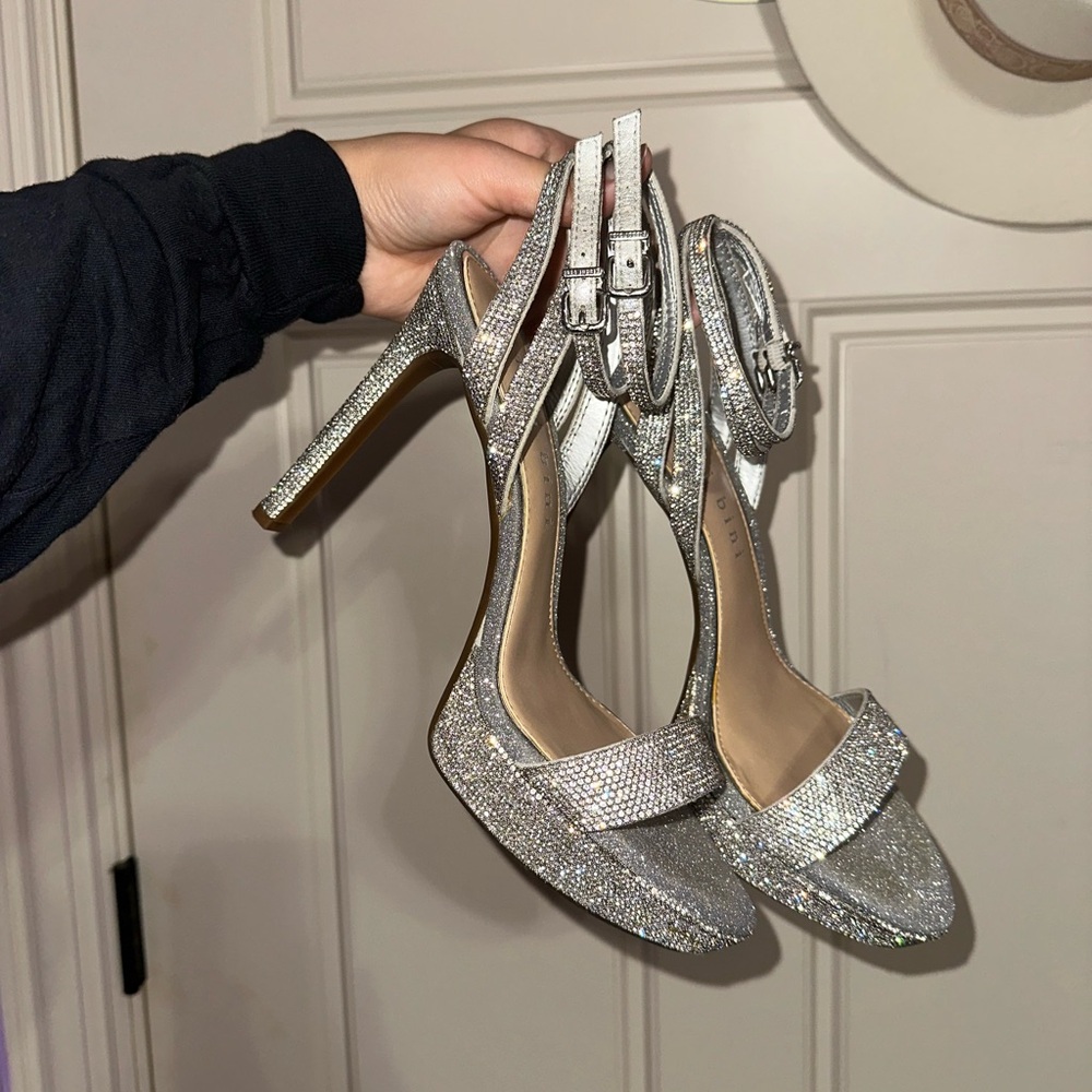 Gianni Bini Sparkling Silver Heels